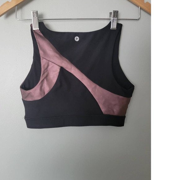 90 Degree by Reflex Womens Athletic Rose Gold/Black Sports Bra S - Picture 3 of 3